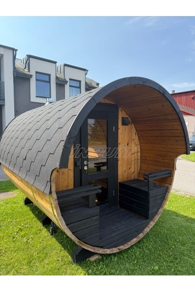Tynnyrisauna DELUX 1 puolella ikkuna