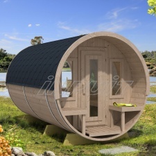 Barrel sauna REY 7 with two rooms