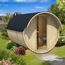 Barrel sauna REY 6 with two rooms