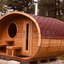 Oval sauna MIDDLE PORCINE with two rooms