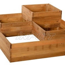 Four level vegetable bed with four sections