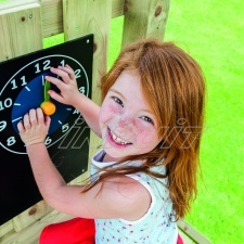 Black board with clock