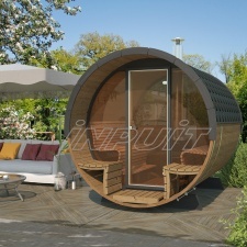 Barrel sauna IN CUP 250 with fullmoon window, one room