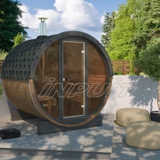 Barrel sauna IN CUP 200 with fullmoon window, one room