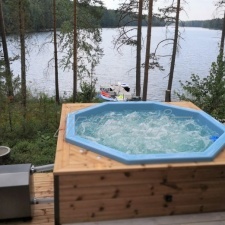 Hot tub 1200 l fiberglass, terrace set