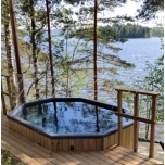 Hot tub 1600 l fiberglass, terrace set