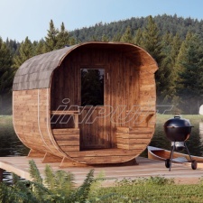 Barrel sauna ARARAT with half-moon window, one room