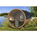 Barrel sauna DELUX 2 with fullmoon window, two rooms
