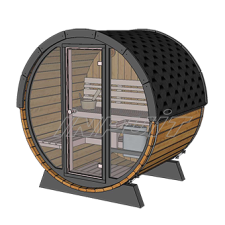 Barrel sauna/steam room RON 3 with fullmoon window, one room